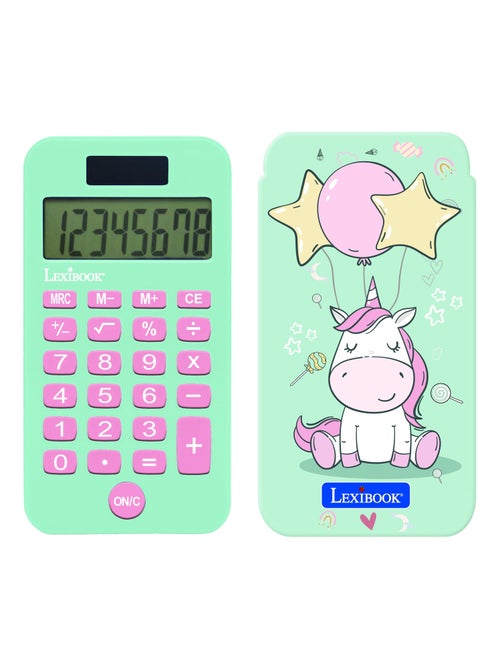 Calculadora de bolso de 8 dígitos unicórnio com capa de proteção - Kiabi