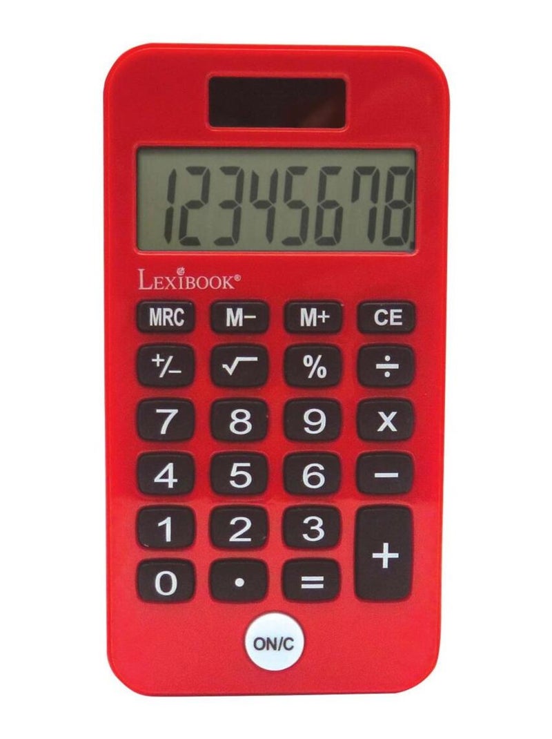 Calculadora de bolso miraculous de 8 dígitos com capa de proteção Vermelho - Kiabi
