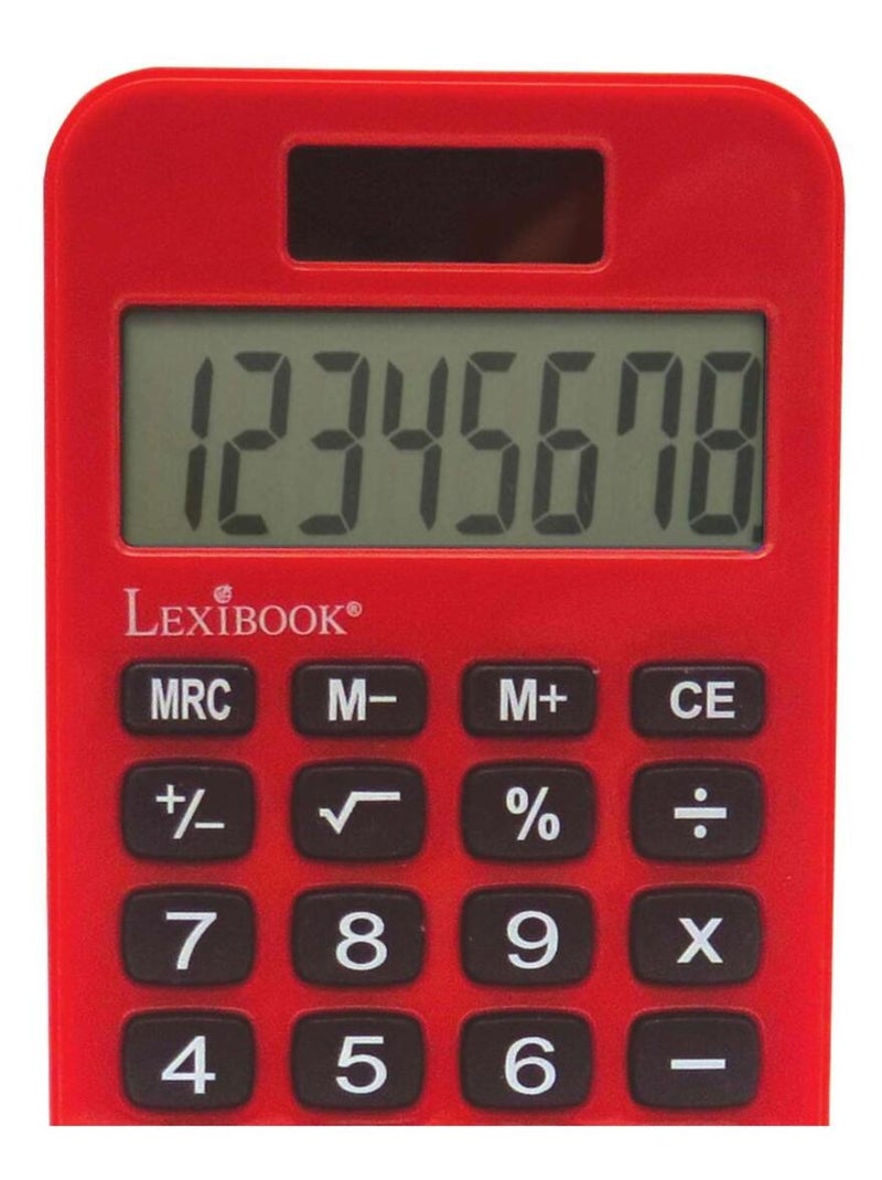 Calculadora de bolso miraculous de 8 dígitos com capa de proteção Vermelho - Kiabi