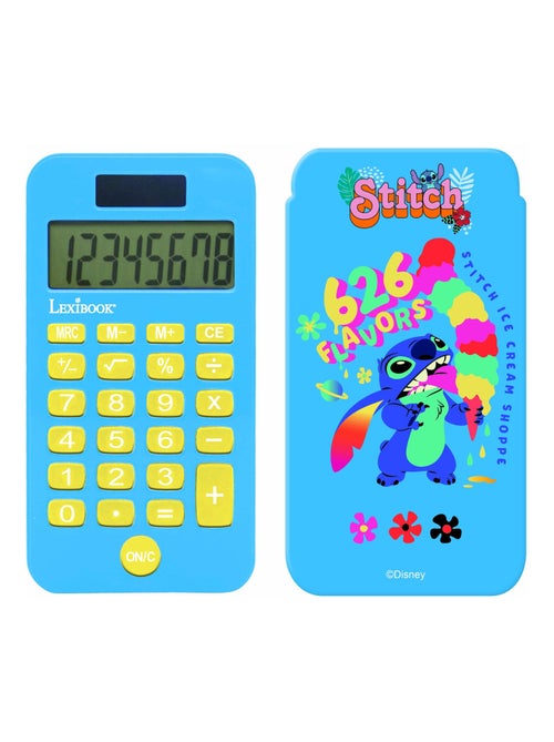 Calculadora de bolso stitch de 8 dígitos com capa de proteção - Kiabi