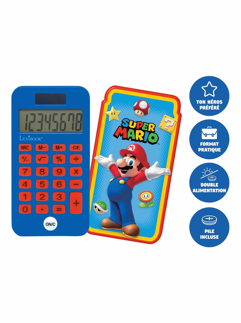 Calculadora de bolso super mario de 8 dígitos com capa de proteção Azul - Kiabi