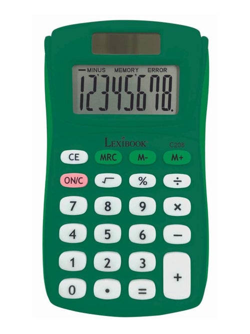 Calculadora de bolso verde de 8 dígitos com acabamento em borracha - Kiabi