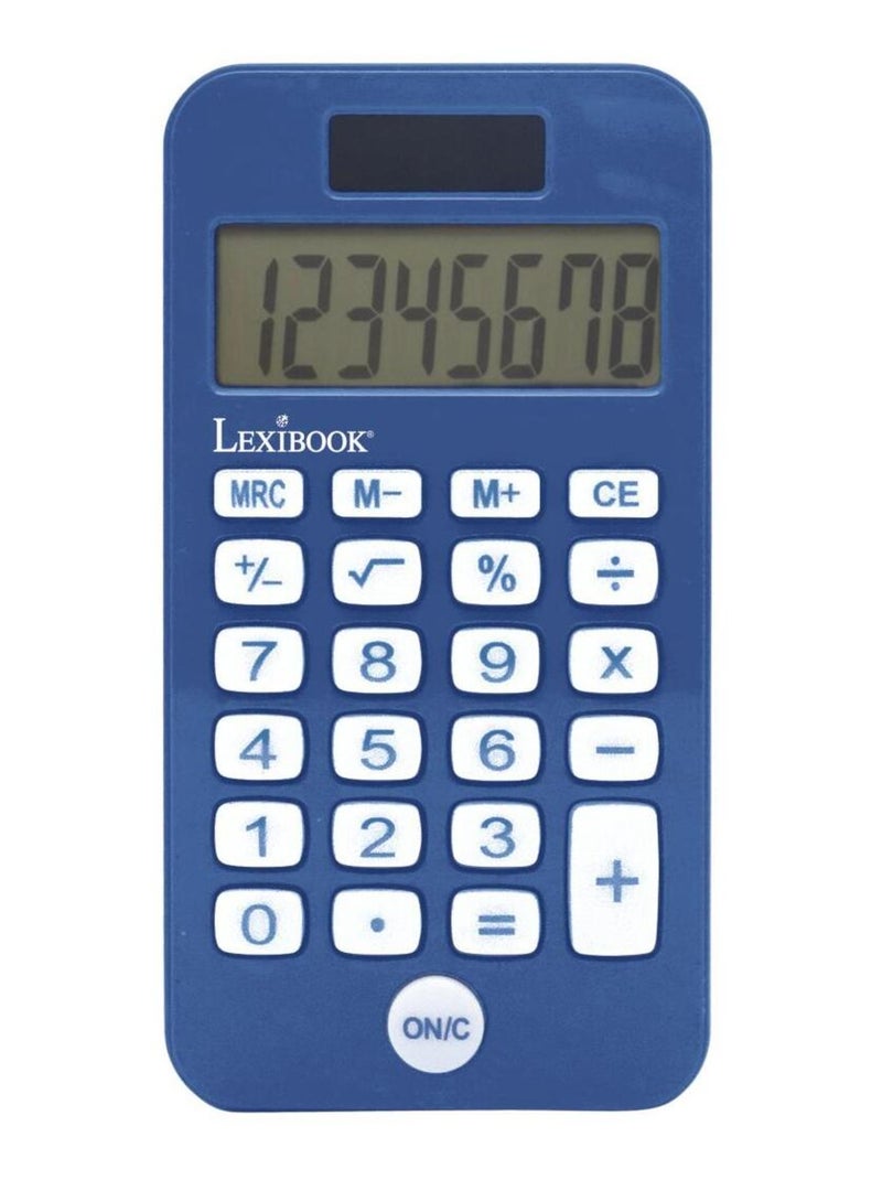 Calculadora de futebol de 8 dígitos com tampa de proteção Azul - Kiabi