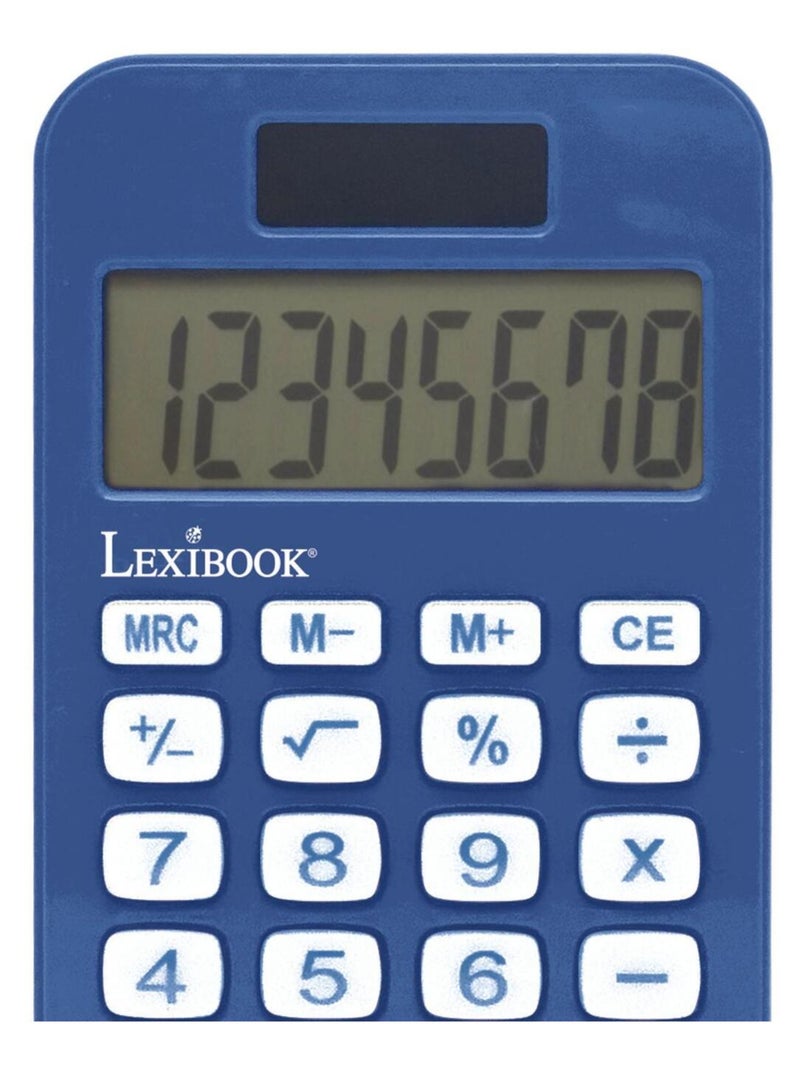 Calculadora de futebol de 8 dígitos com tampa de proteção Azul - Kiabi