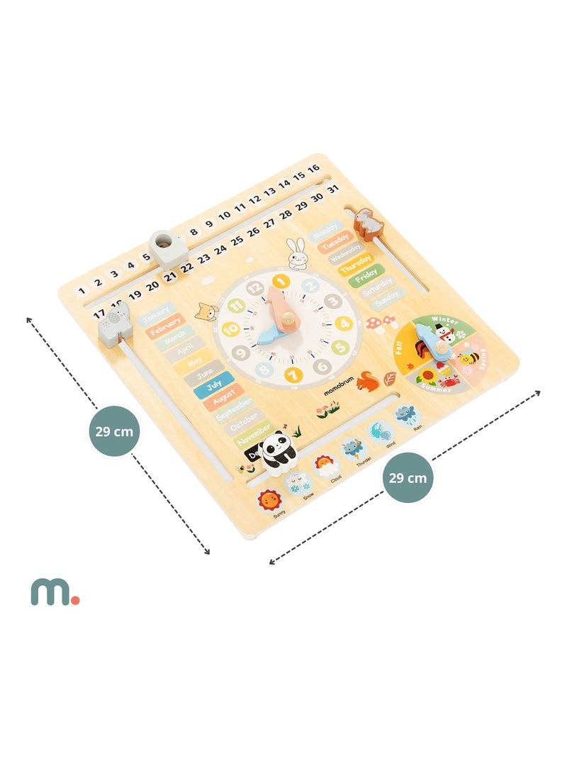 Calendário educativo 6 em 1 de madeira – aprender as horas, as datas e o estado do tempo N/D - Kiabi