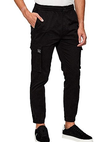 Calvin Klein Jeans Calças Cargo Skinny Confortáveis de Algodão Pretas para Homem