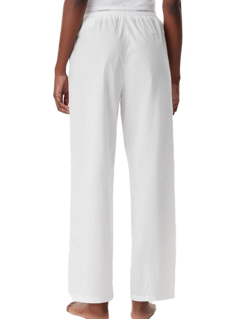 Calvin Klein Jeans Calças de Noite Brancas de Popelina com Logótipo para Mulher Branco - Kiabi