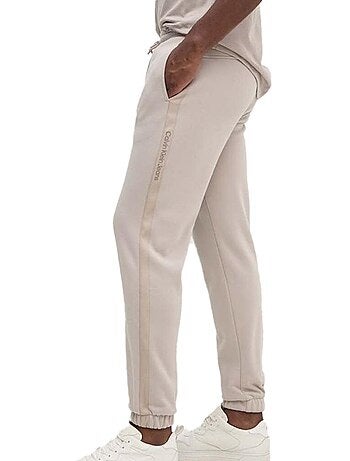 Calvin Klein Jeans Jogging Bege com Fita Logótipo para Mulher