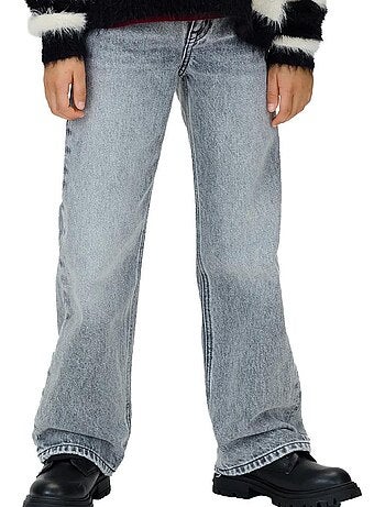 Calvin Klein Jeans Menino - Jeans Cinzento Lavado de Corte Largo