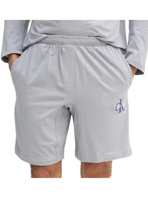 Calvin klein jeans monogram sleep shorts cinzentos para homem - Kiabi