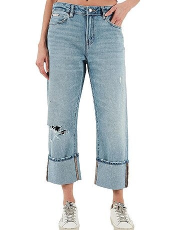 Calvin Klein Jeans Relaxed: Calças de Ganga Azuis Folgadas para Mulher
