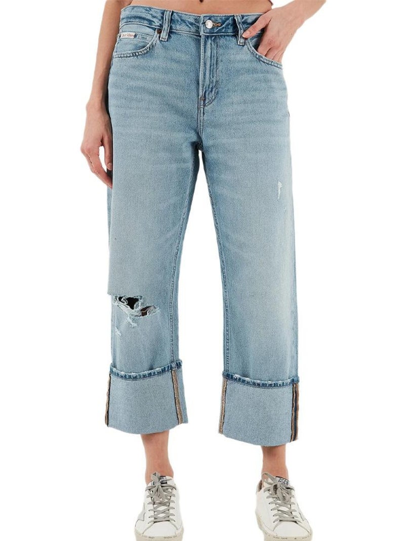 Calvin Klein Jeans Relaxed: Calças de Ganga Azuis Folgadas para Mulher Azul - Kiabi