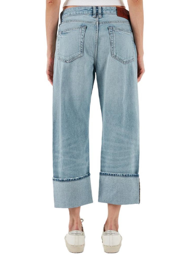 Calvin Klein Jeans Relaxed: Calças de Ganga Azuis Folgadas para Mulher Azul - Kiabi