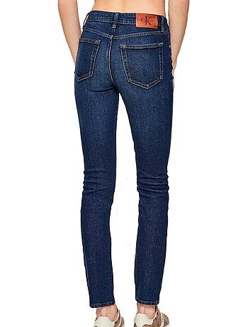 Calvin klein jeans slim azul de cintura média para mulher