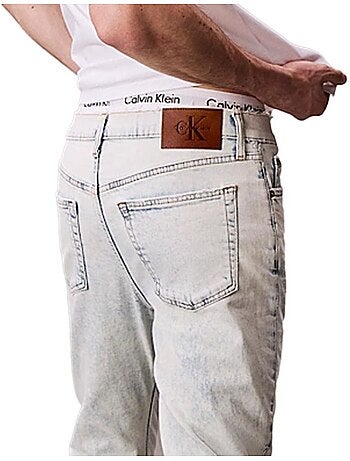 Calvin klein jeans slim fit azul claro para homem lv04rc758g