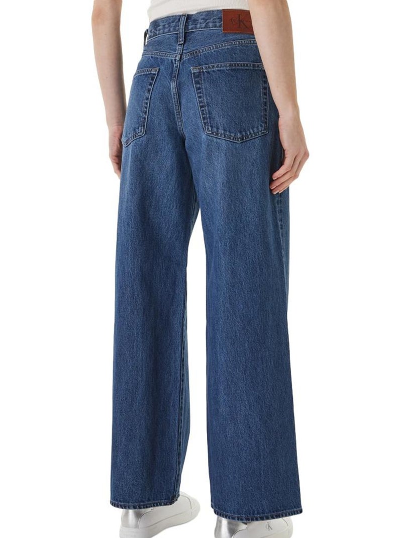 Calvin klein the wide indigo jeans azuis largos para mulher Azul - Kiabi