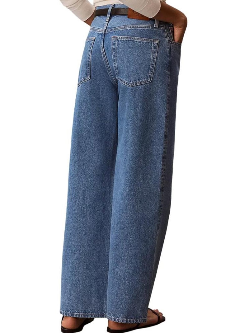 Calvin klein the wide radio jeans largos azuis para mulher Azul - Kiabi