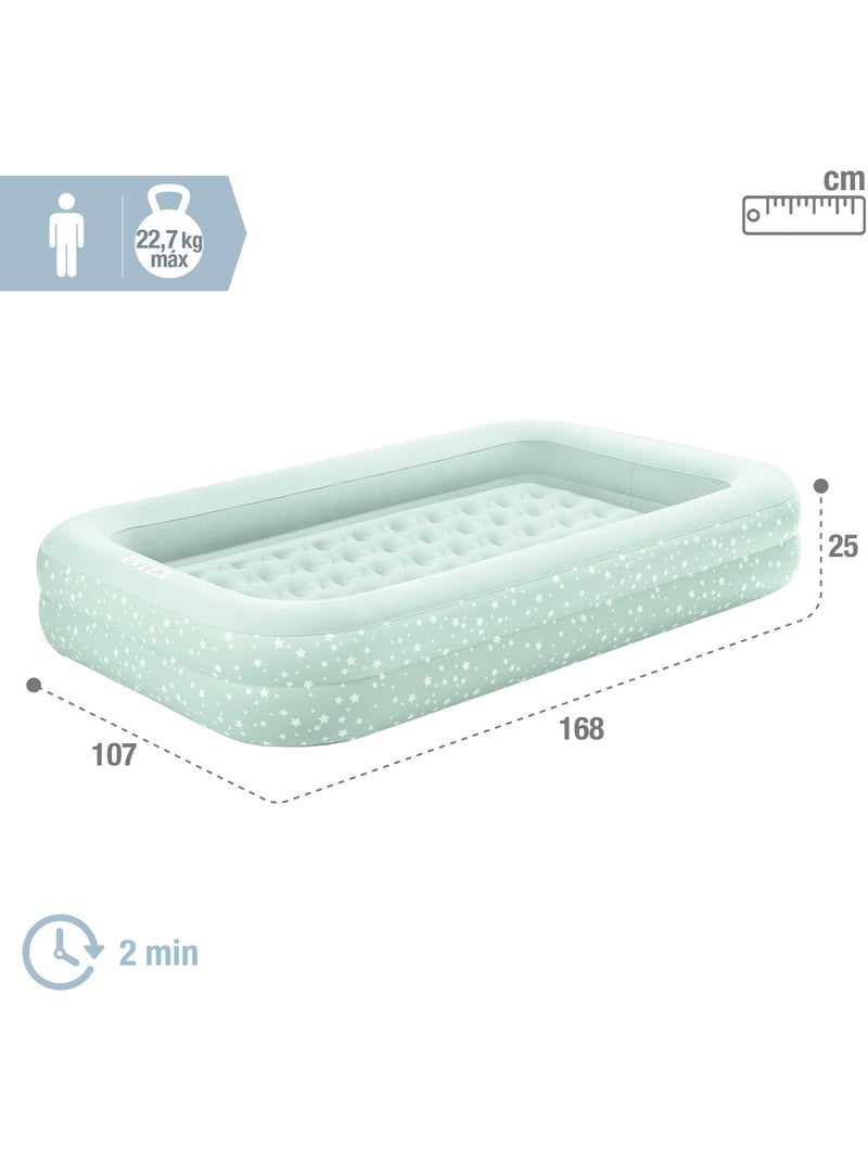 Cama ar viagem júnior 107x168x25cm c/bomba manual Verde claro - Kiabi