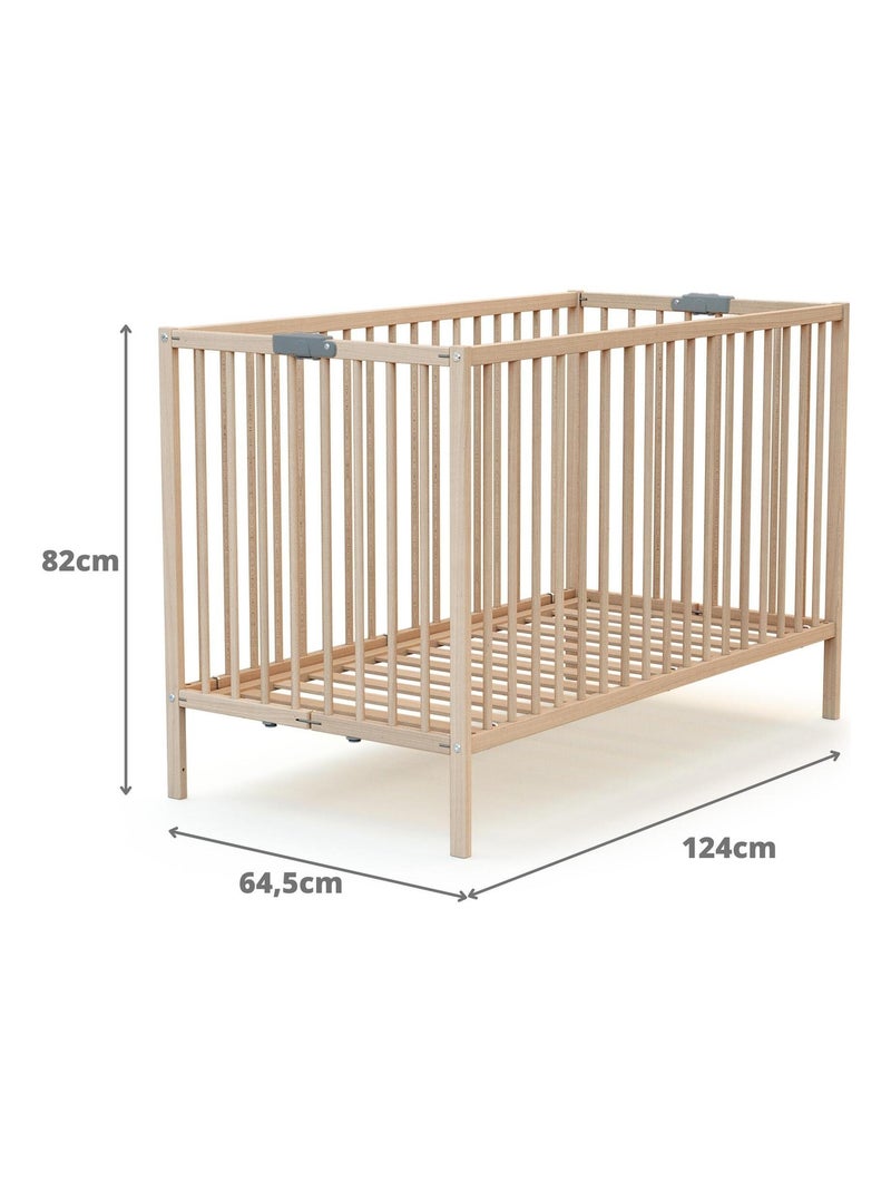 Cama bebê dobrável de madeira flex Castanho-avelã - Kiabi