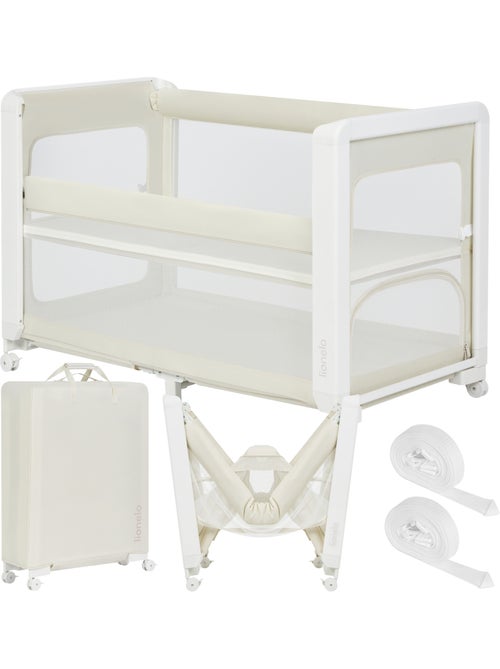 Cama Berço Coleito 5em1 LIONELO Patty - Parque - Dobrável - Colchão - Com Rodas - Kiabi Cama Berço Coleito 5em1 LIONELO Patty - Parque - Dobrável - Colchão - Com Rodas - Kiabi