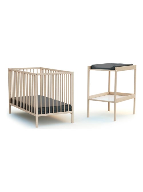 Cama de bebé e muda-fraldas de madeira milo - Kiabi Cama de bebé e muda-fraldas de madeira milo - Kiabi