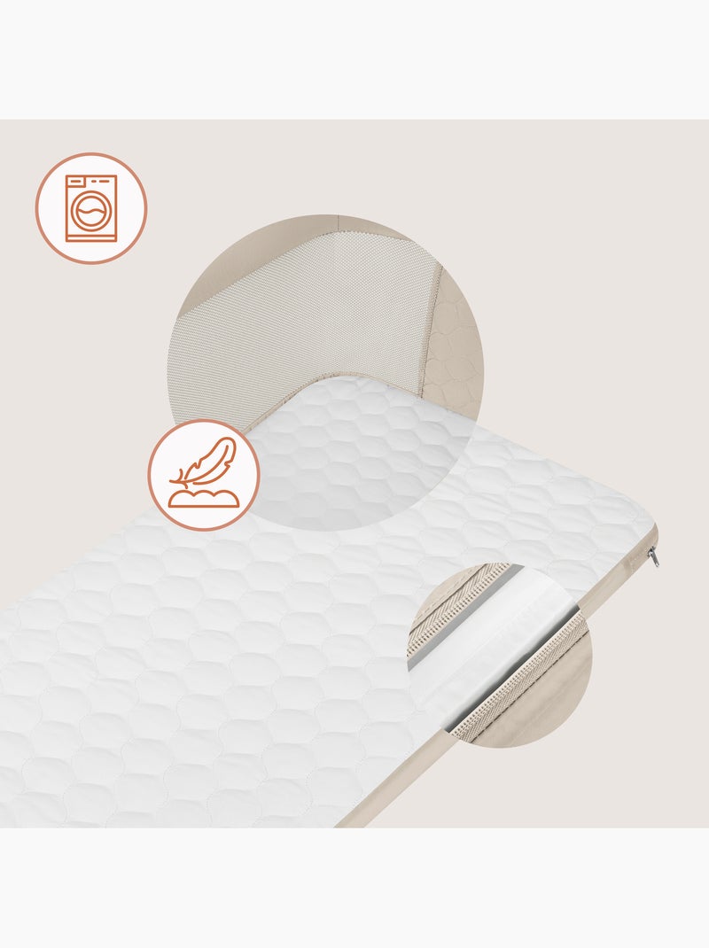 Cama de co-leito 3 em 1 LIONELO Jodie - Berço - Ajustável em altura e inclinação Bege - Kiabi