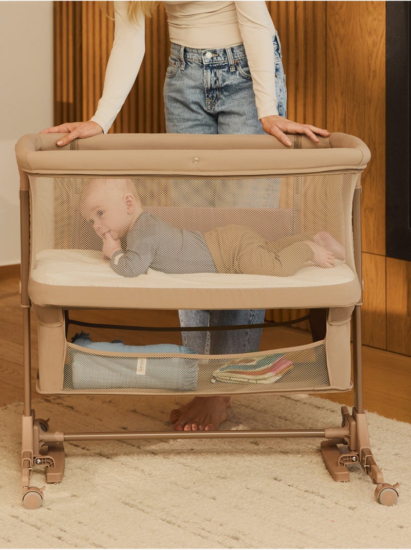 Cama de co-leito 3 em 1 LIONELO Jodie - Berço - Ajustável em altura e inclinação Toupe - Kiabi