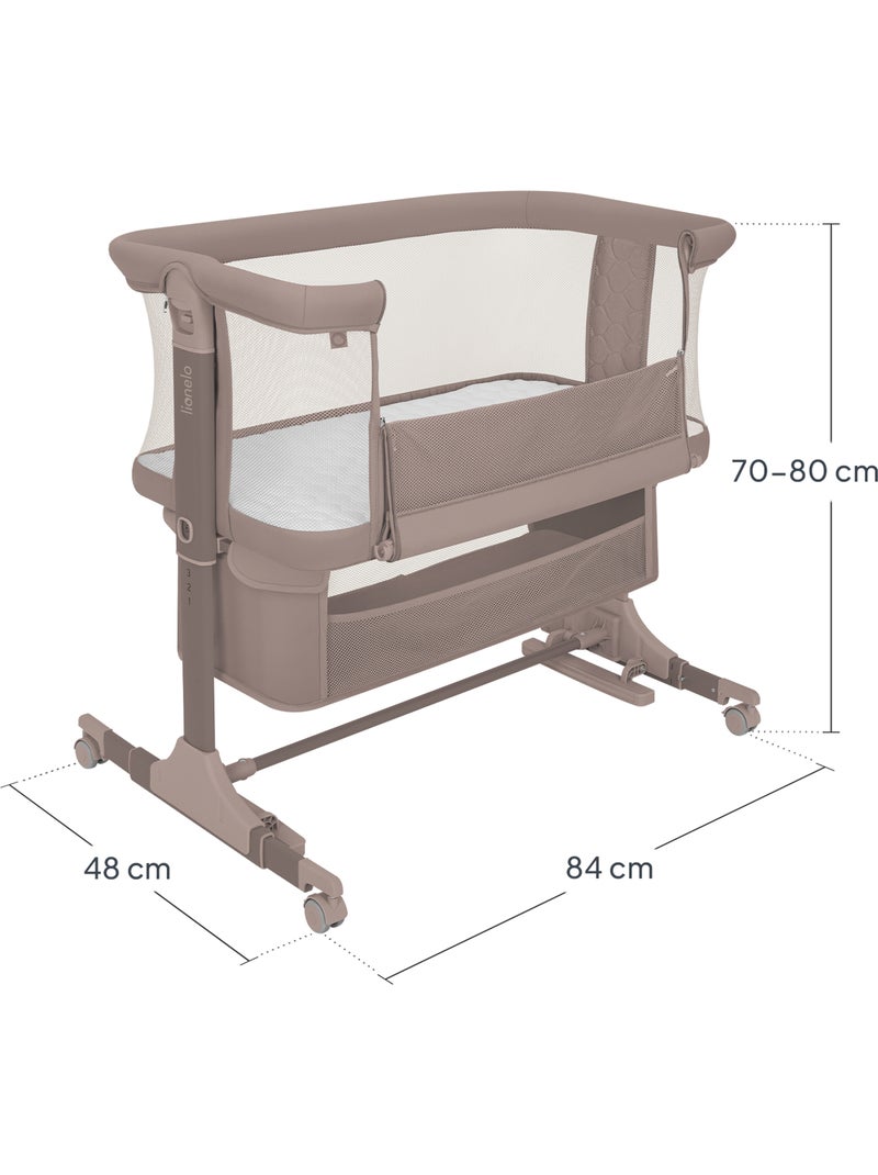 Cama de co-leito 3 em 1 LIONELO Jodie - Berço - Ajustável em altura e inclinação Toupe - Kiabi