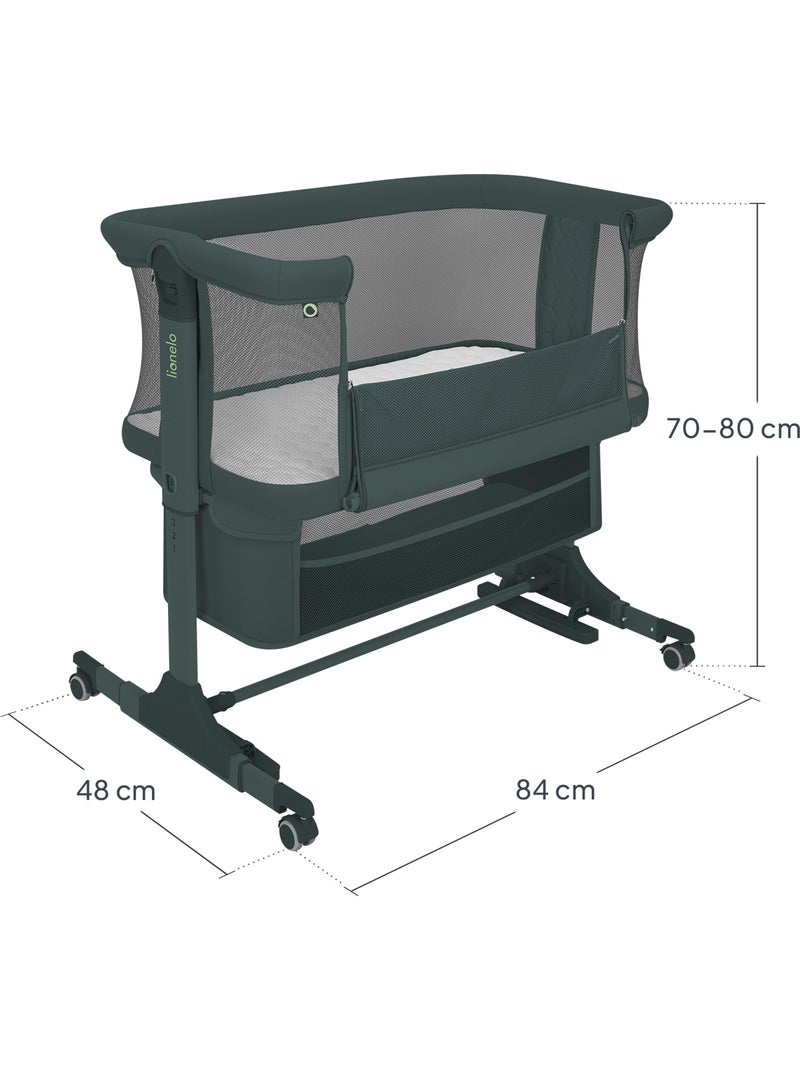 Cama de co-leito 3 em 1 LIONELO Jodie - Berço - Ajustável em altura e inclinação Verde - Kiabi