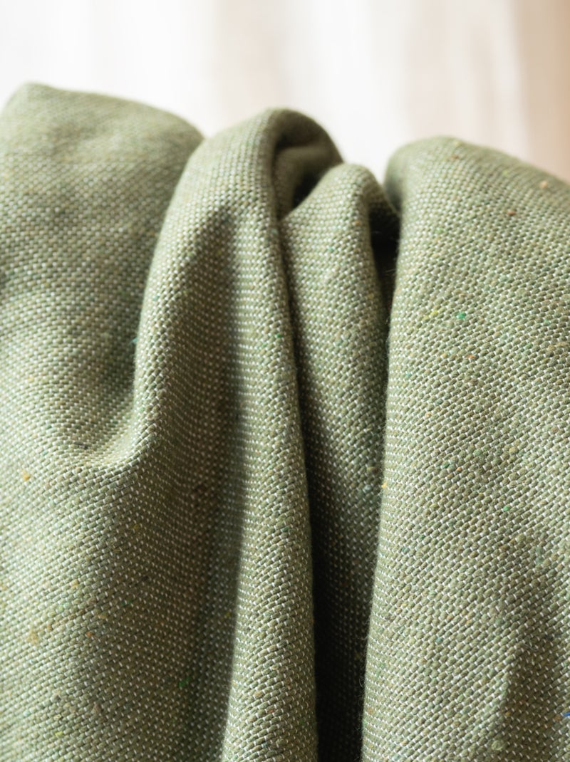 Cama de lã com borlas Verde - Kiabi