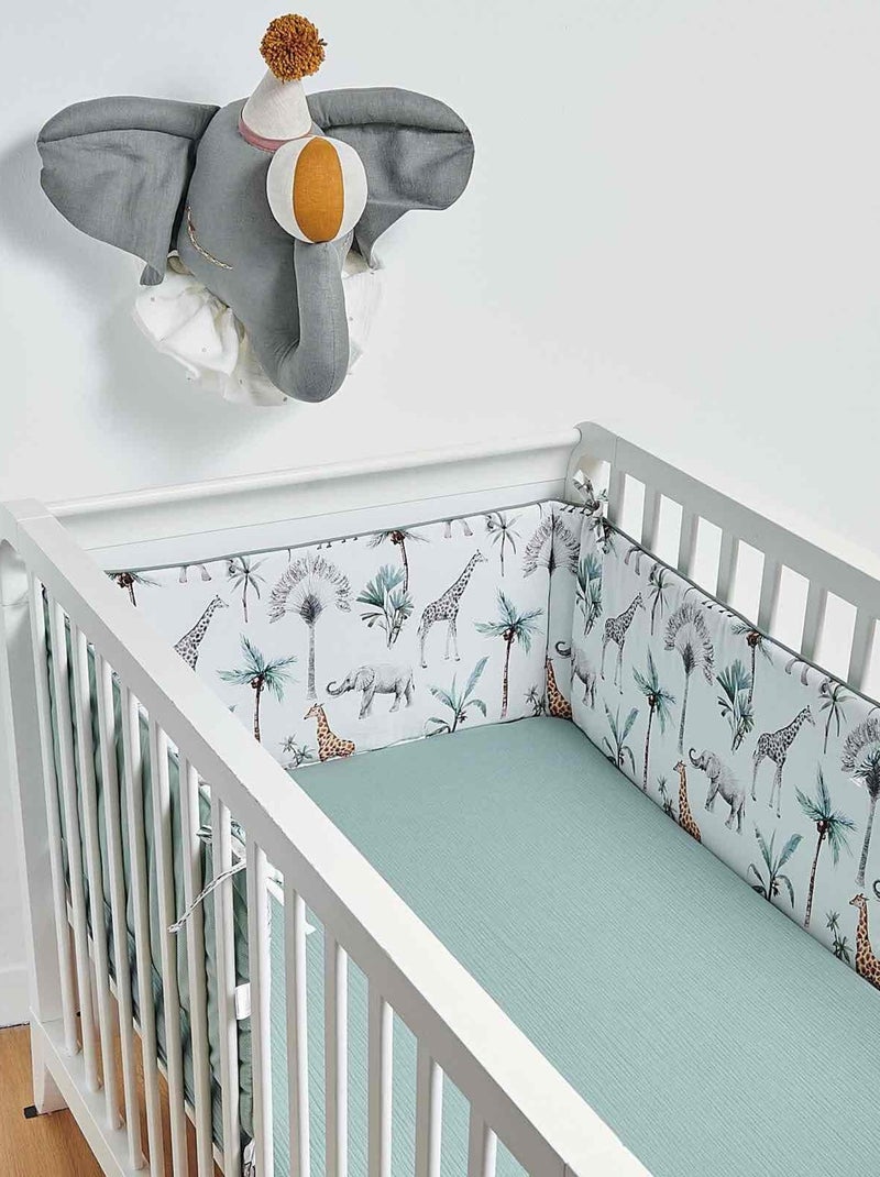 Cama de proteção reversível para berço em algodão | sevira kids Verde - Kiabi