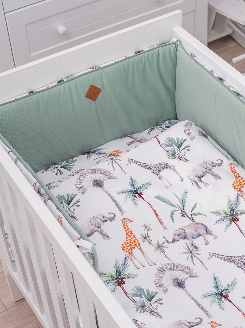 Cama de proteção reversível para berço em algodão | sevira kids Verde - Kiabi