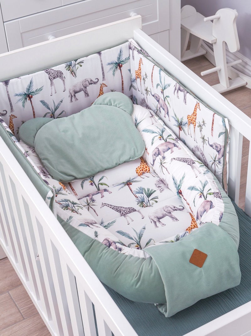 Cama de proteção reversível para berço em algodão | sevira kids Verde - Kiabi