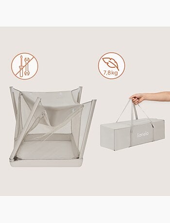 Cama de viagem 2 em 1 LIONELO Mila - Ultraleve - Cama de bebé - Colchão de 4 cm - Saco incluído