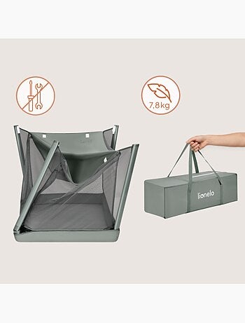 Cama de viagem 2 em 1 LIONELO Mila - Ultraleve - Cama de bebé - Colchão de 4 cm - Saco incluído
