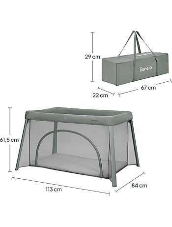 Cama de viagem 2 em 1 LIONELO Mila - Ultraleve - Cama de bebé - Colchão de 4 cm - Saco incluído