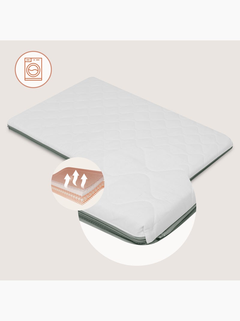 Cama de viagem 2 em 1 LIONELO Mila - Ultraleve - Cama de bebé - Colchão de 4 cm - Saco incluído Verde - Kiabi
