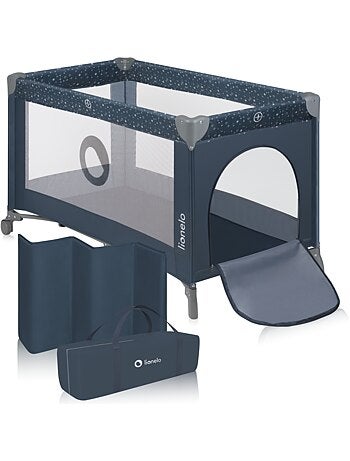 Cama de viagem 2 em 1 LIONELO Stefi – Parque infantil – 125 x 65 cm – Rodas – 0-36 meses – Saco