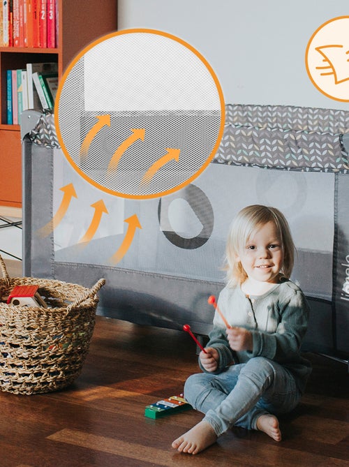 Cama de viagem 2 em 1 LIONELO Stefi – Parque infantil – 125 x 65 cm – Rodas – 0-36 meses – Saco - Kiabi Cama de viagem 2 em 1 LIONELO Stefi – Parque infantil – 125 x 65 cm – Rodas – 0-36 meses – Saco - Kiabi