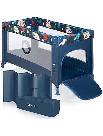 Cama de viagem 2 em 1 LIONELO Stefi – Parque infantil – 125 x 65 cm – Rodas – 0-36 meses – Saco