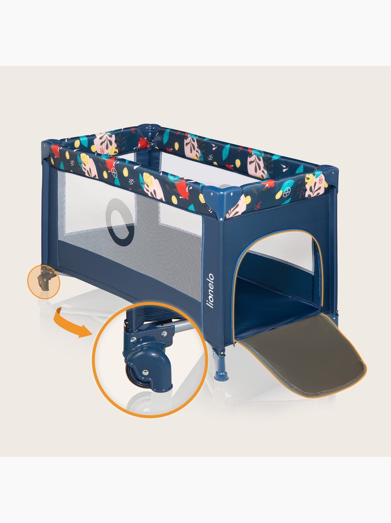 Cama de viagem 2 em 1 LIONELO Stefi – Parque infantil – 125 x 65 cm – Rodas – 0-36 meses – Saco Azul - Kiabi