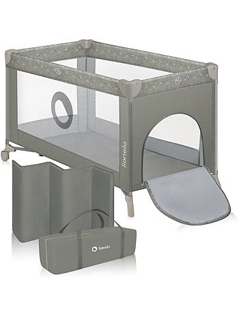 Cama de viagem 2 em 1 LIONELO Stefi – Parque infantil – 125 x 65 cm – Rodas – 0-36 meses – Saco
