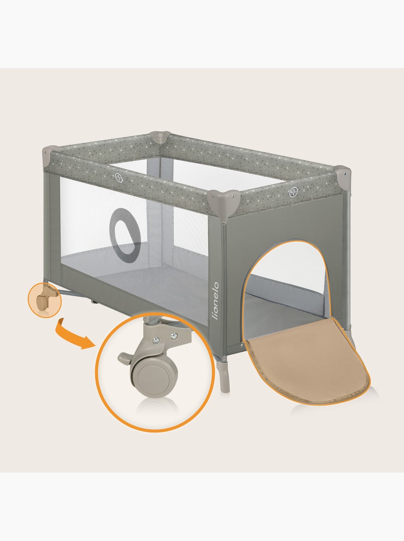Cama de viagem 2 em 1 LIONELO Stefi – Parque infantil – 125 x 65 cm – Rodas – 0-36 meses – Saco Bege - Kiabi