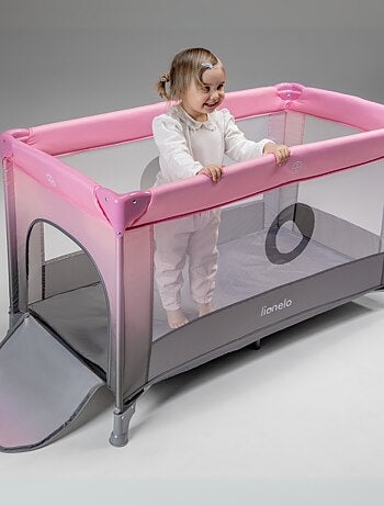 Cama de viagem 2 em 1 LIONELO Stefi – Parque infantil – 125 x 65 cm – Rodas – 0-36 meses – Saco