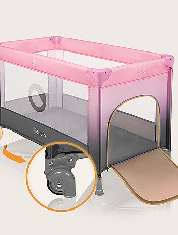 Cama de viagem 2 em 1 LIONELO Stefi – Parque infantil – 125 x 65 cm – Rodas – 0-36 meses – Saco