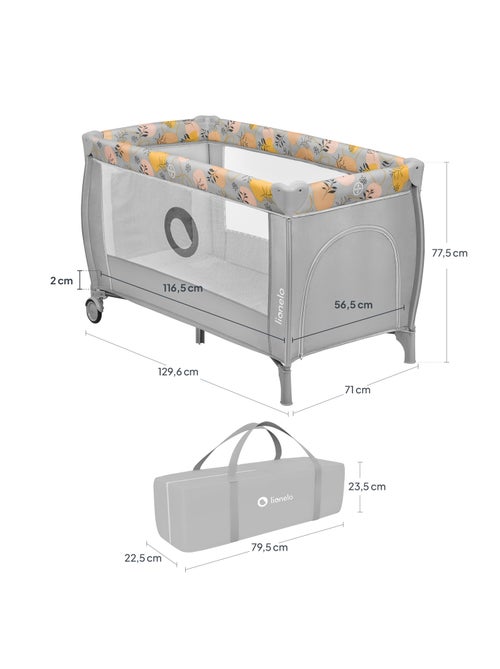 Cama de viagem 2 em 1 LIONELO Stefi Plus – Parque infantil – Colchão de alta densidade – 0-36 meses - Kiabi