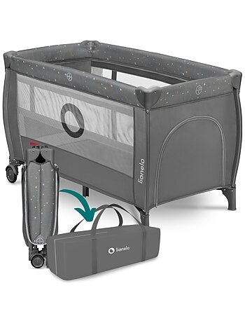Cama de viagem 2 em 1 LIONELO Stefi Plus – Parque infantil – Colchão de alta densidade – 0-36 meses