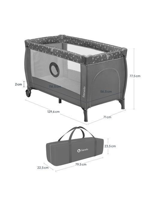 Cama de viagem 2 em 1 LIONELO Stefi Plus – Parque infantil – Colchão de alta densidade – 0-36 meses - Kiabi