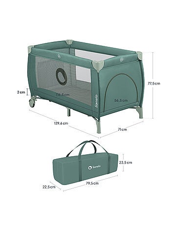 Cama de viagem 2 em 1 LIONELO Stefi Plus – Parque infantil – Colchão de alta densidade – 0-36 meses