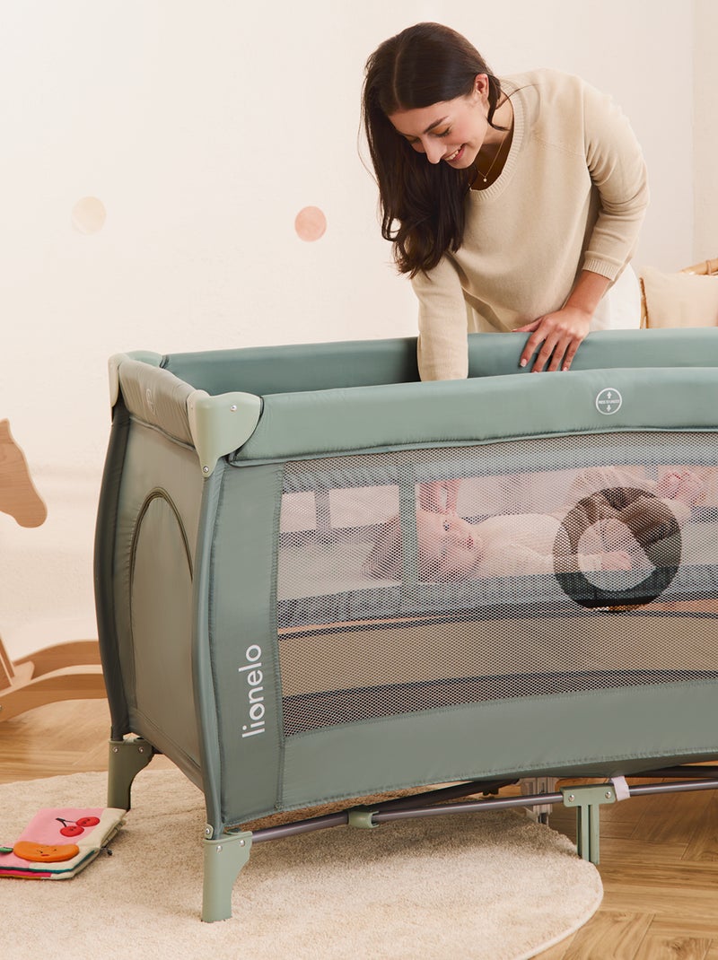 Cama de viagem 2 em 1 LIONELO Stefi Plus – Parque infantil – Colchão de alta densidade – 0-36 meses Verde - Kiabi